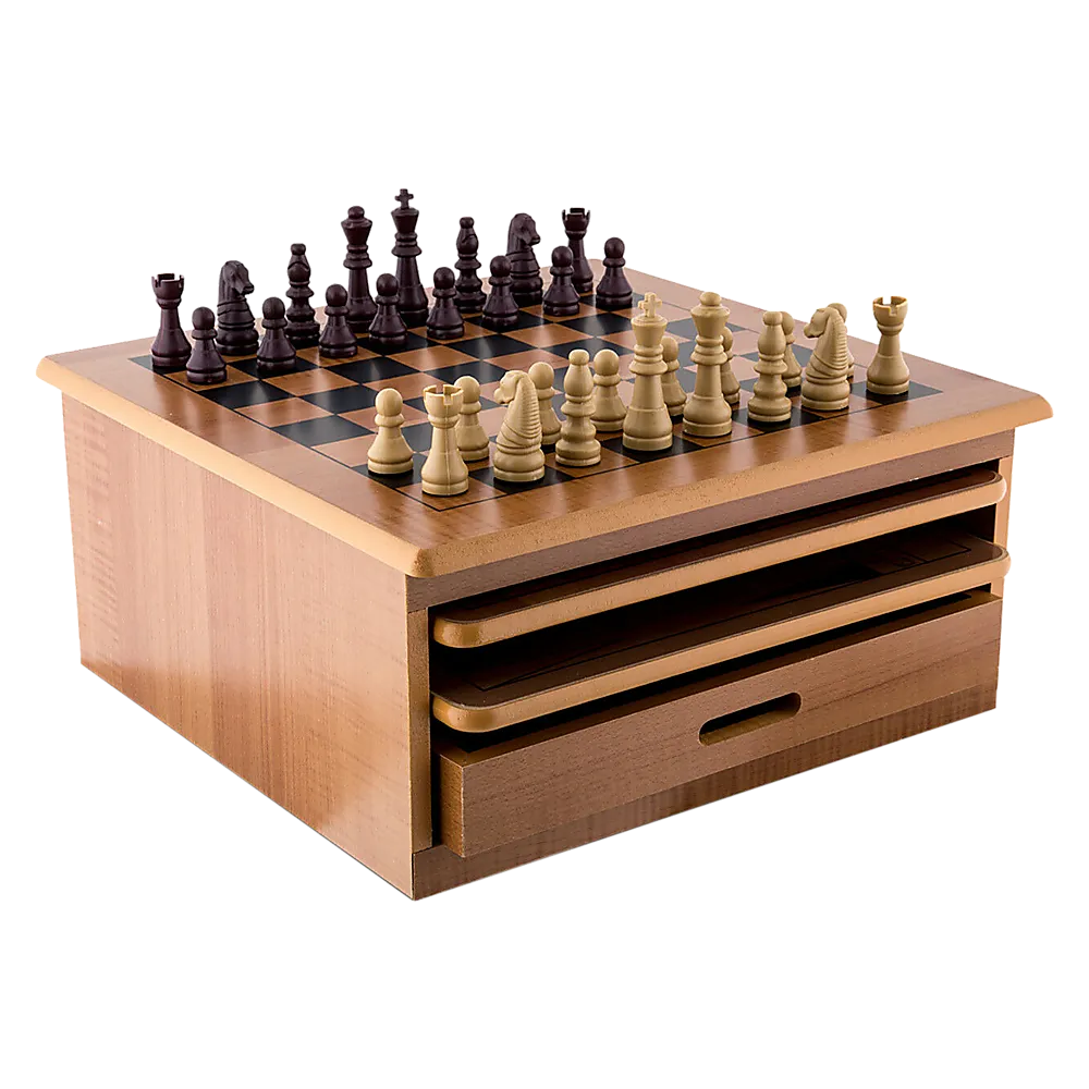 10 in 1 Wooden Chess Board Set, Slide-Out Design, Plywood