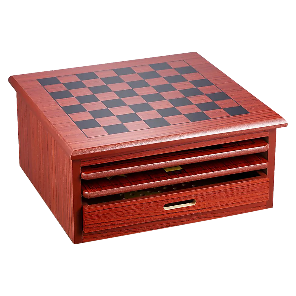 10 in 1 Wooden Chess Board Set, Slide-Out Design, Plywood