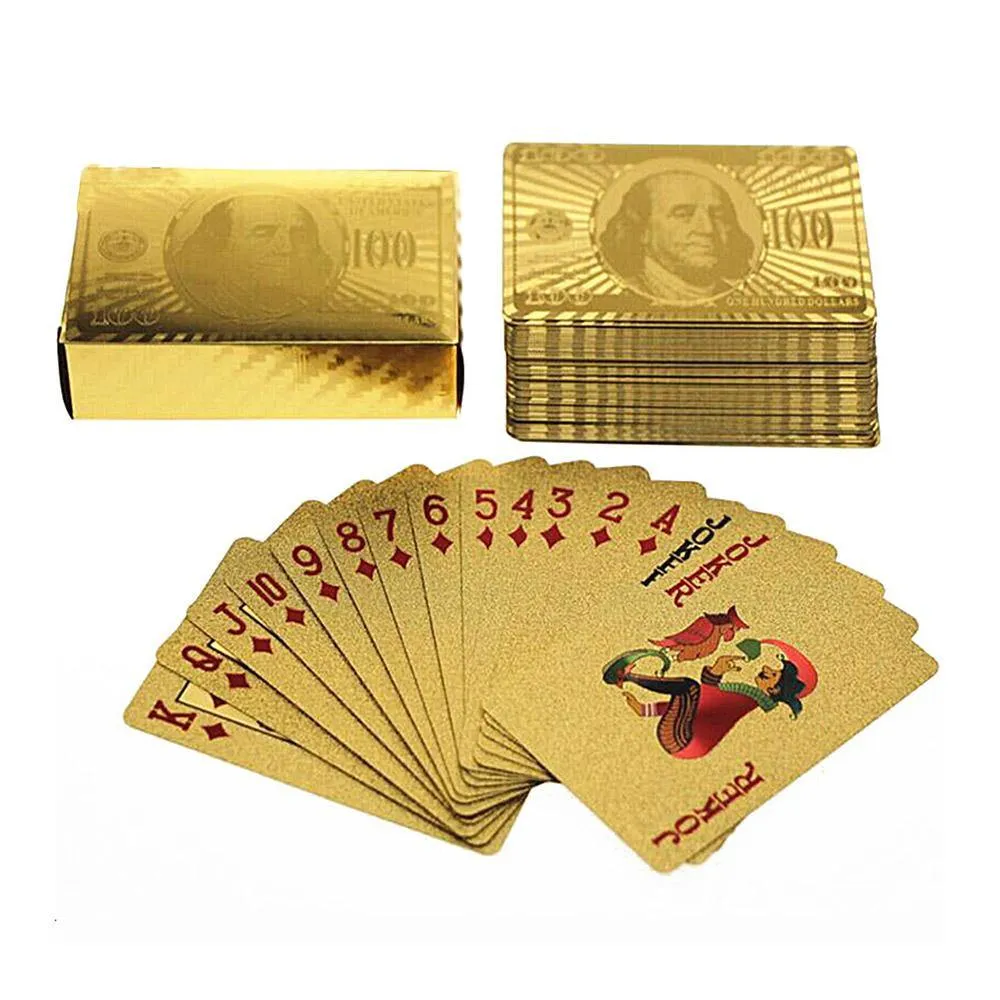 $100 Gold Playing Cards