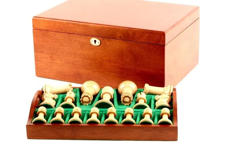 1849 4" Edition Chess Set in Mahogany Casket