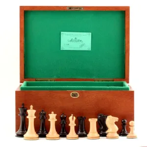 1854 Edition 4" Chess Set in Mahogany Casket