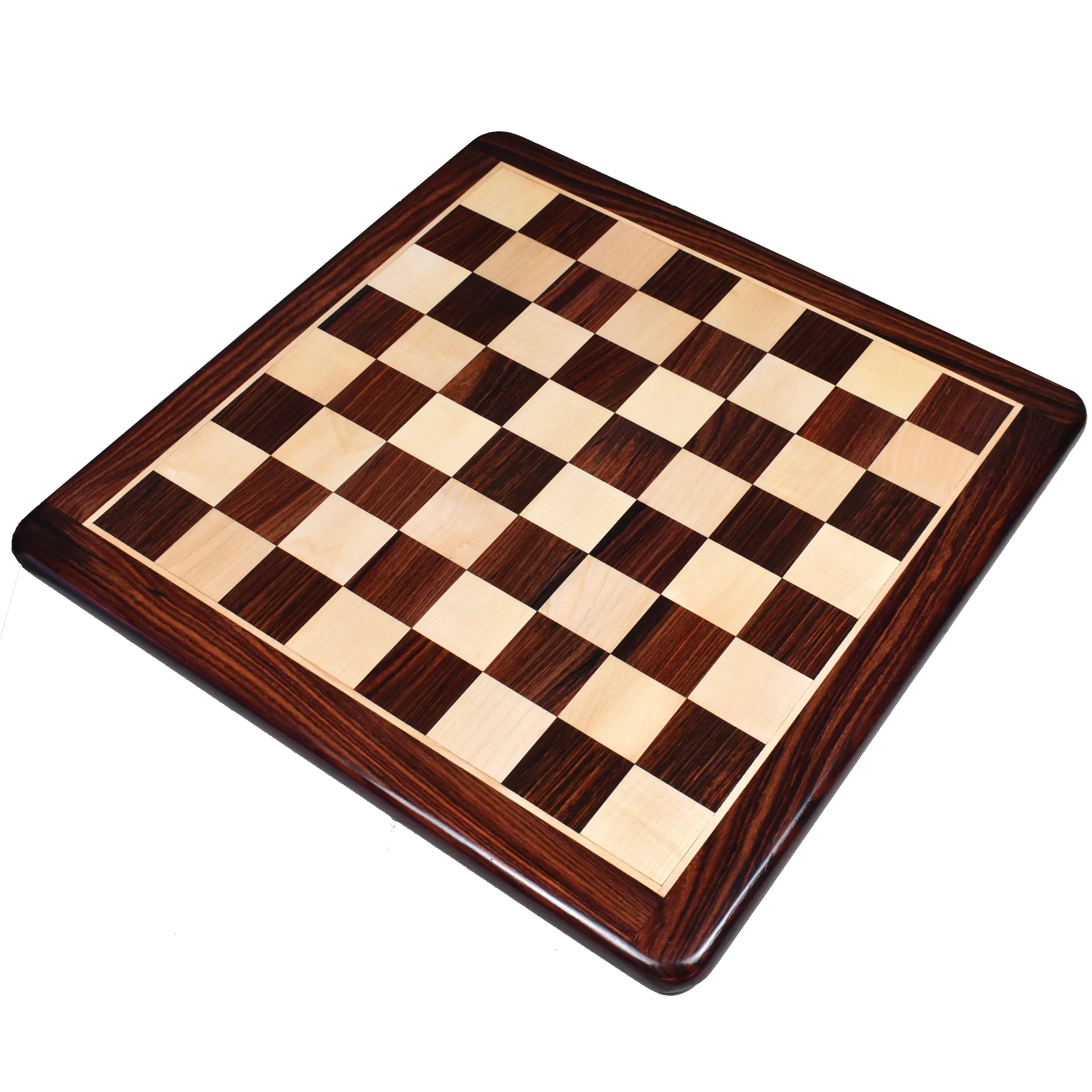 19 inches Large Flat Chess board - Rosewood & Maple Wood - Square of 50 mm