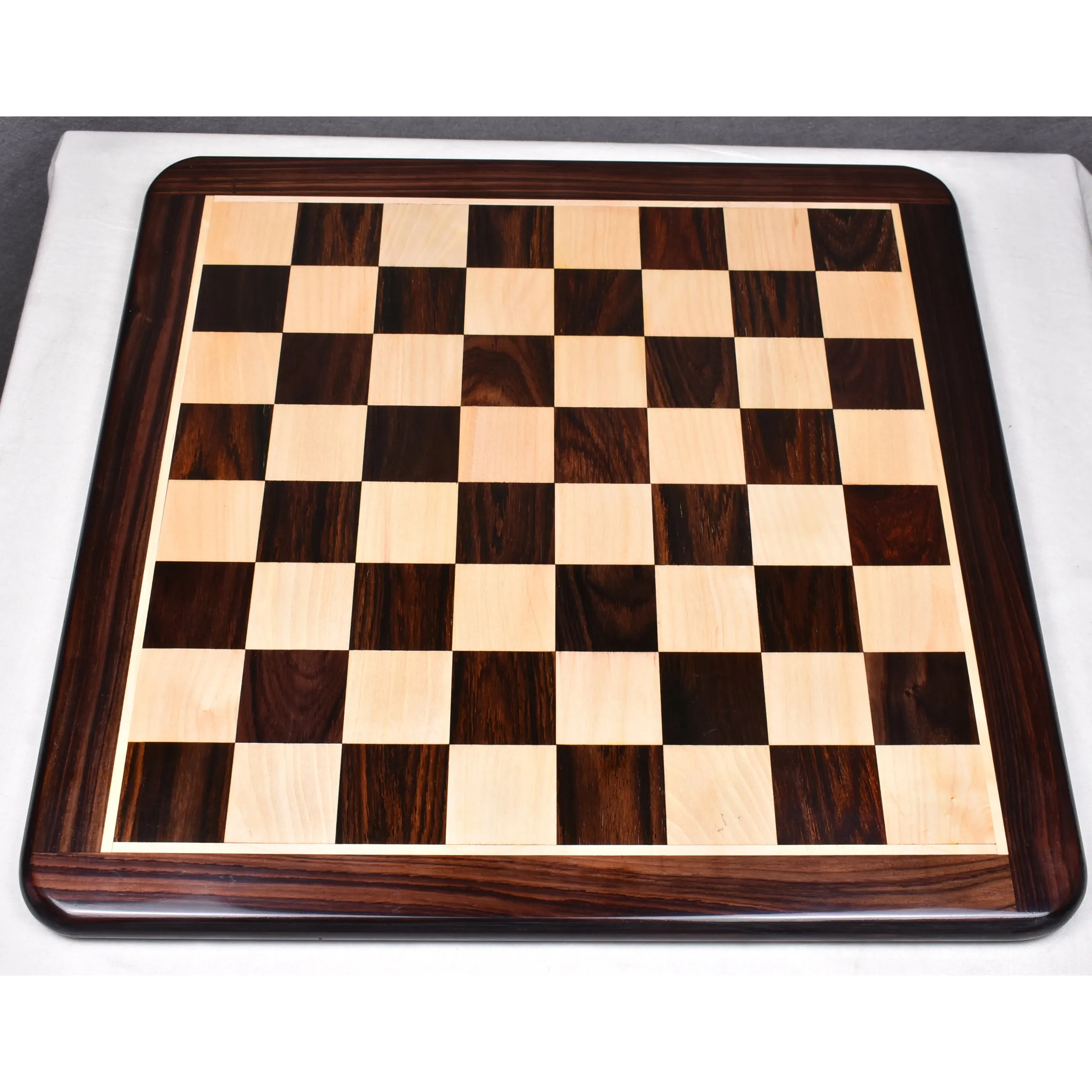 19 inches Large Flat Chess board - Rosewood & Maple Wood - Square of 50 mm