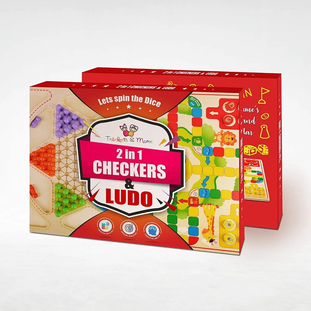 2 in 1 Chinese Checker Board & Ludo and Mikado Sticks Game (Combo)