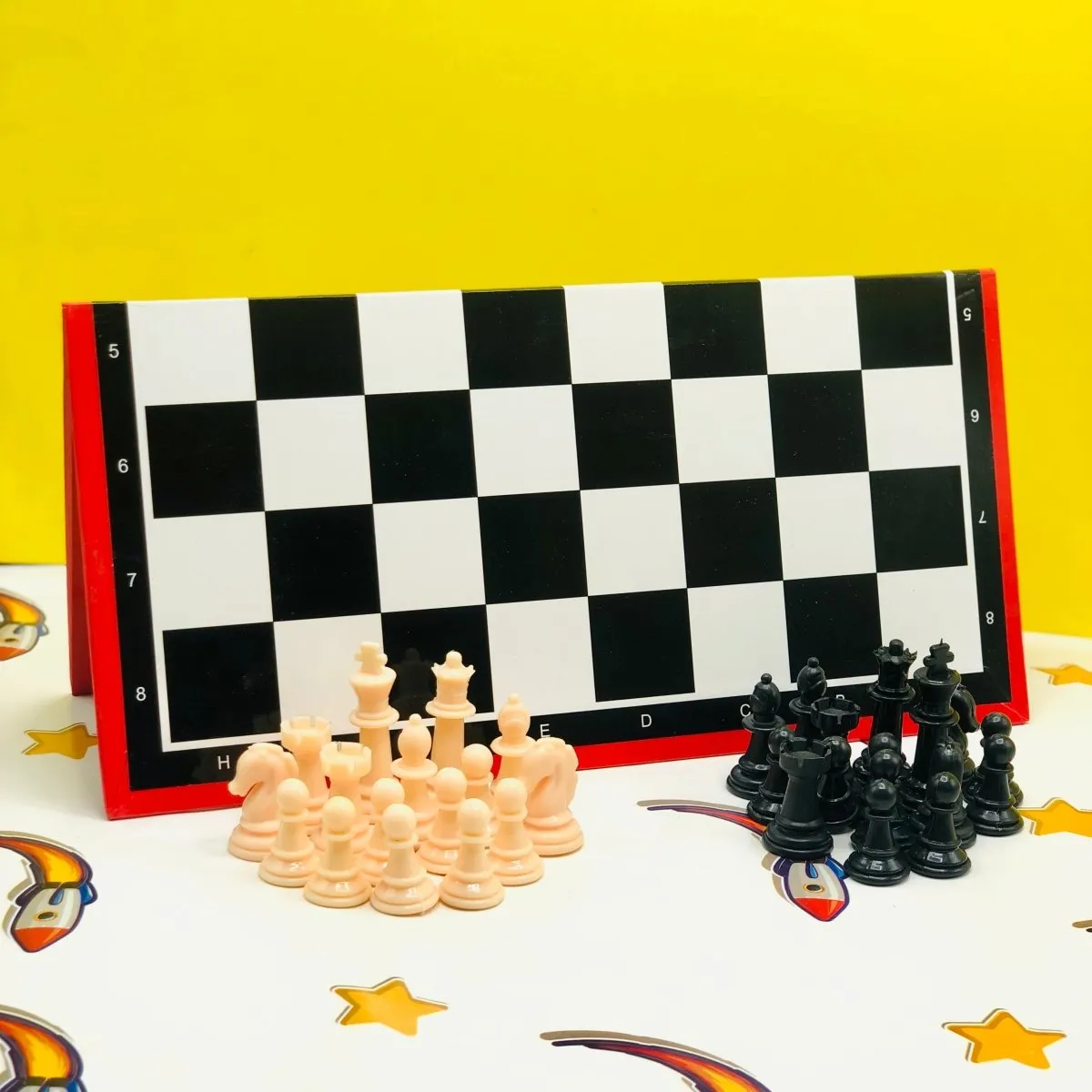 2-in-1 Ludo Star & Chess Board