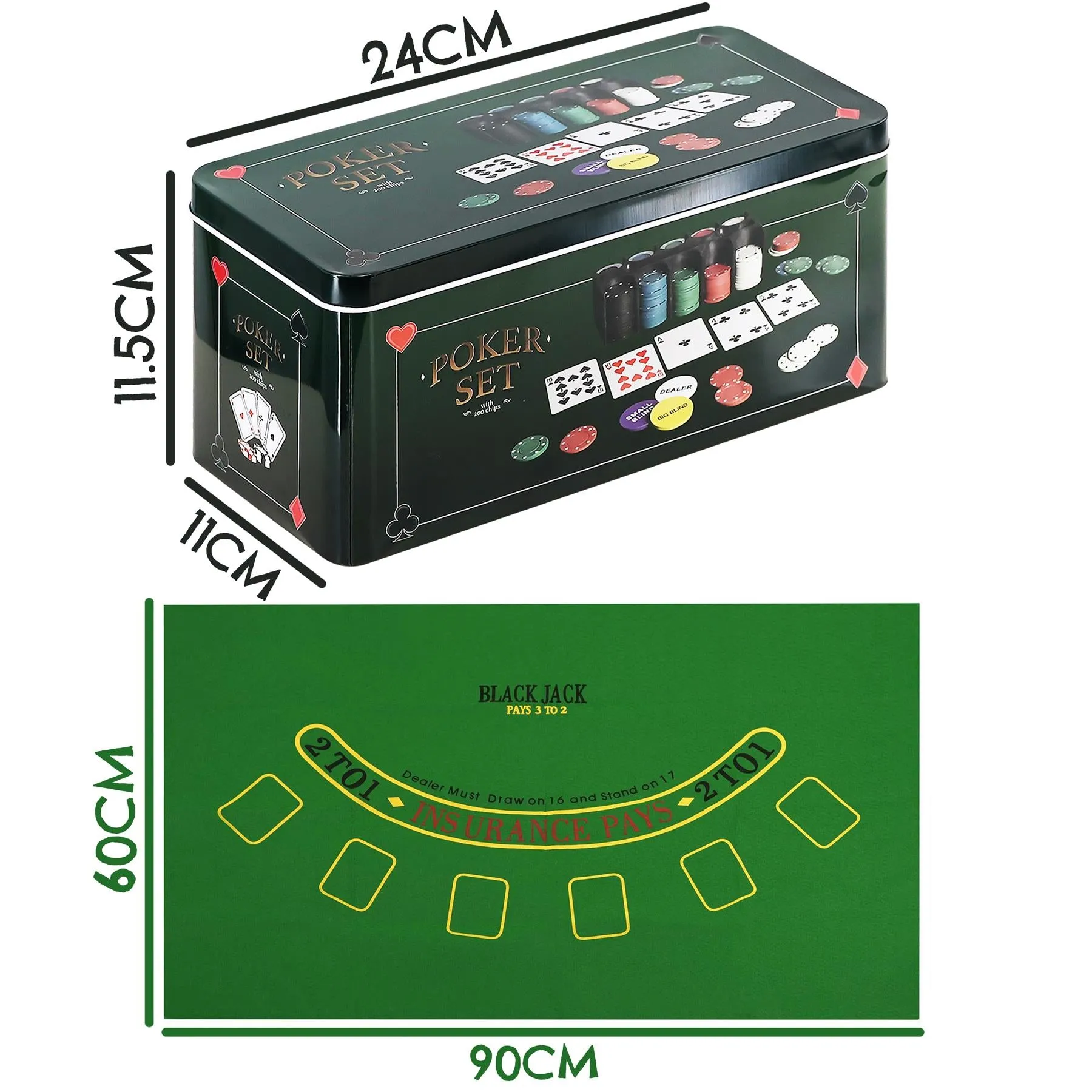 200pcs Poker Set In Metal Tin Box