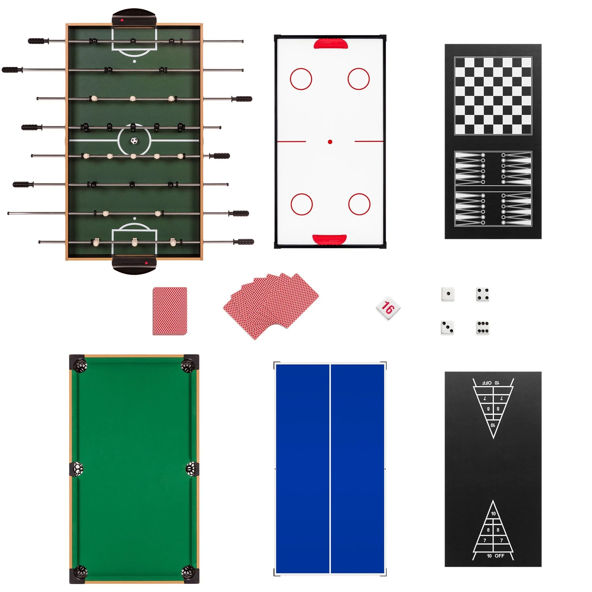 2x4ft 10-in-1 Combo Game Table Set w/ Billiards, Foosball, Ping Pong, & More