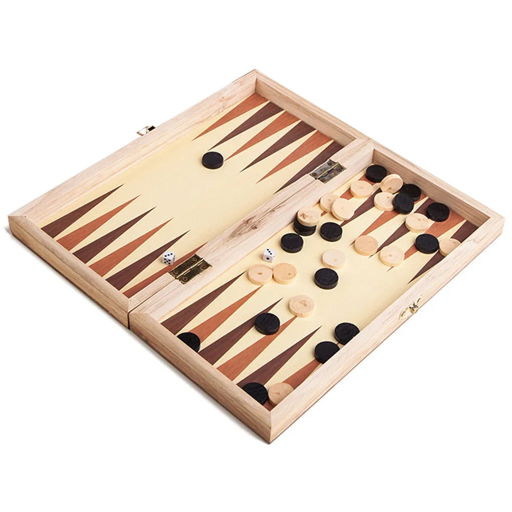 3-in-1 Multifunctional Wooden Chess Set 30 x 30cm