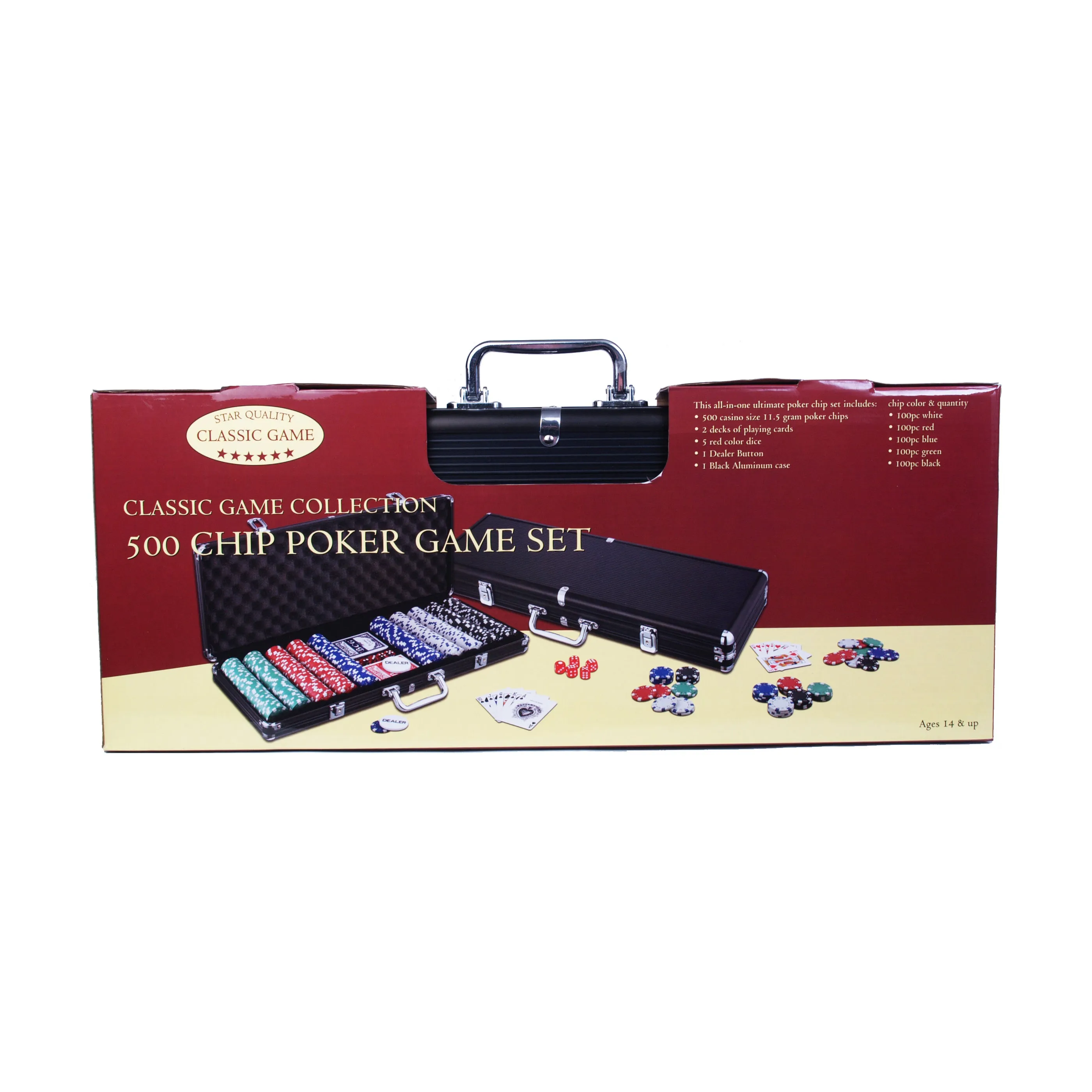 500 Chip Poker Game Set in Black Aluminum Case