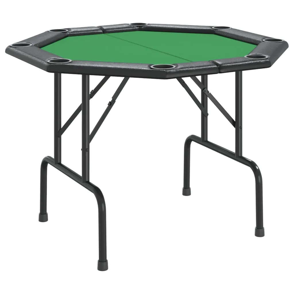 8-Player Folding Poker Table Green 108x108x75 cm