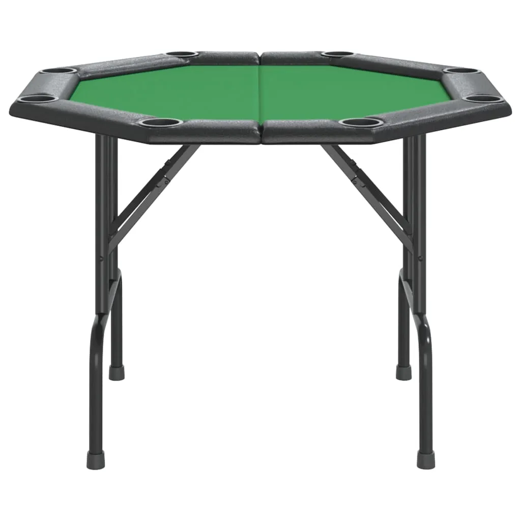 8-Player Folding Poker Table Green 108x108x75 cm