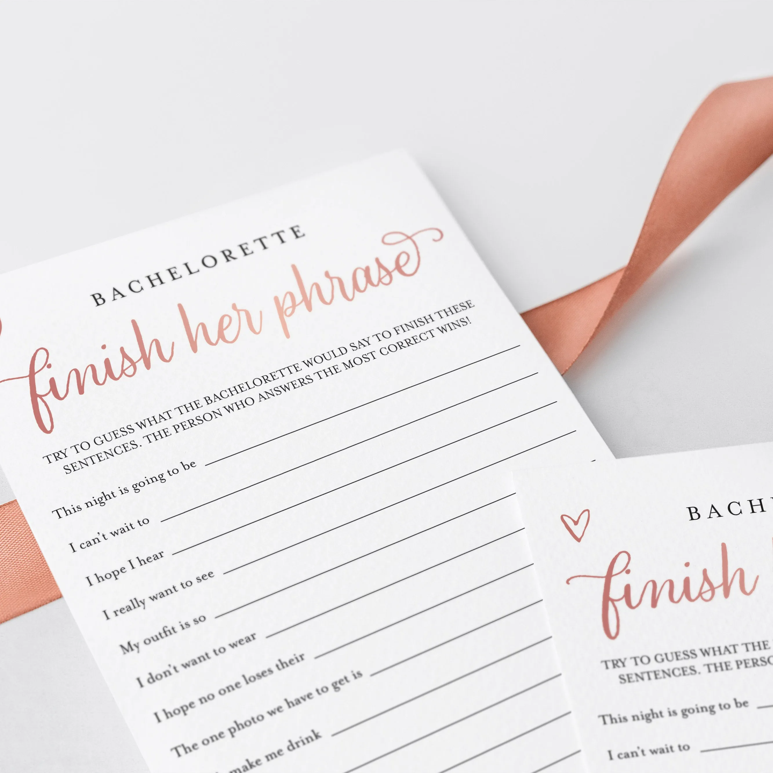 8 Printable Bachelorette Games Rose Gold