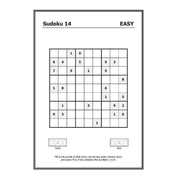 A4 Mega Large Print Modern Sudoku Book - Easy & Medium Challenging Puzzles High Quality Relaxing Brain Teasers