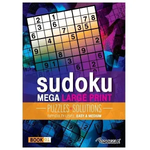 A4 Mega Large Print Modern Sudoku Book - Easy & Medium Challenging Puzzles High Quality Relaxing Brain Teasers