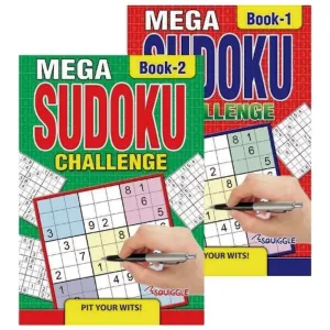 A5 Mega Sudoku Puzzle Book - Assorted Challenging Puzzles High Quality Paper Relaxing Brain Teasers