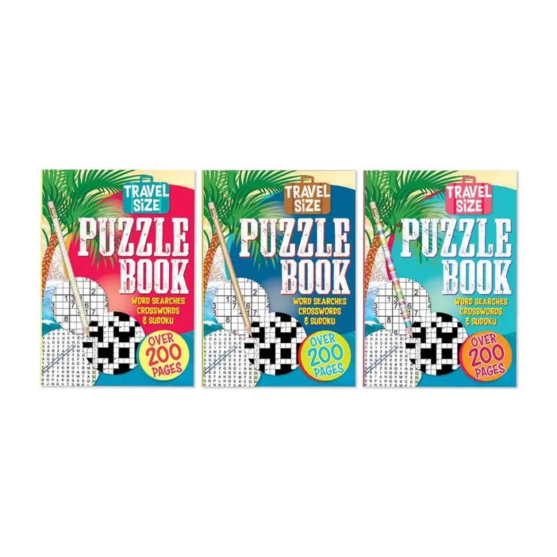 A5 Travel Puzzle Book - Assorted Brain Teasers Crosswords Sudoku Mazes Word Search