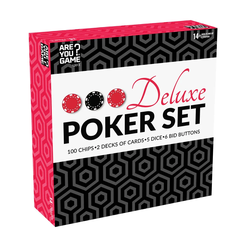 AreYouGame Deluxe Poker Set with Chips, Cards, Dice, and Bid Buttons