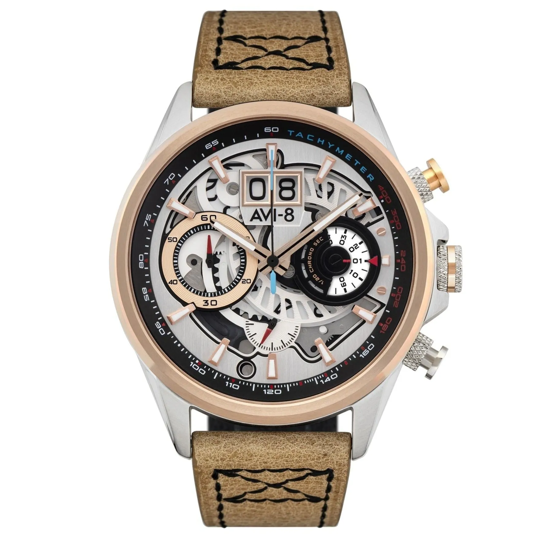 AVI-8 Burnt Gold Brown Hawker Harrier Chronograph Watch AV-4065-02