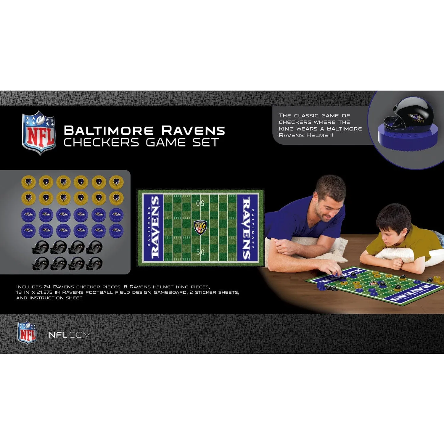 Baltimore Ravens Checkers Board Game