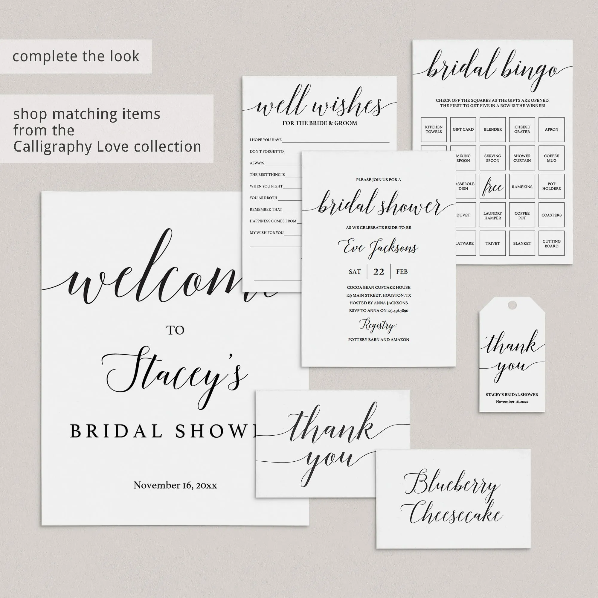 Black and White Bridal Shower Games Bundle Printable