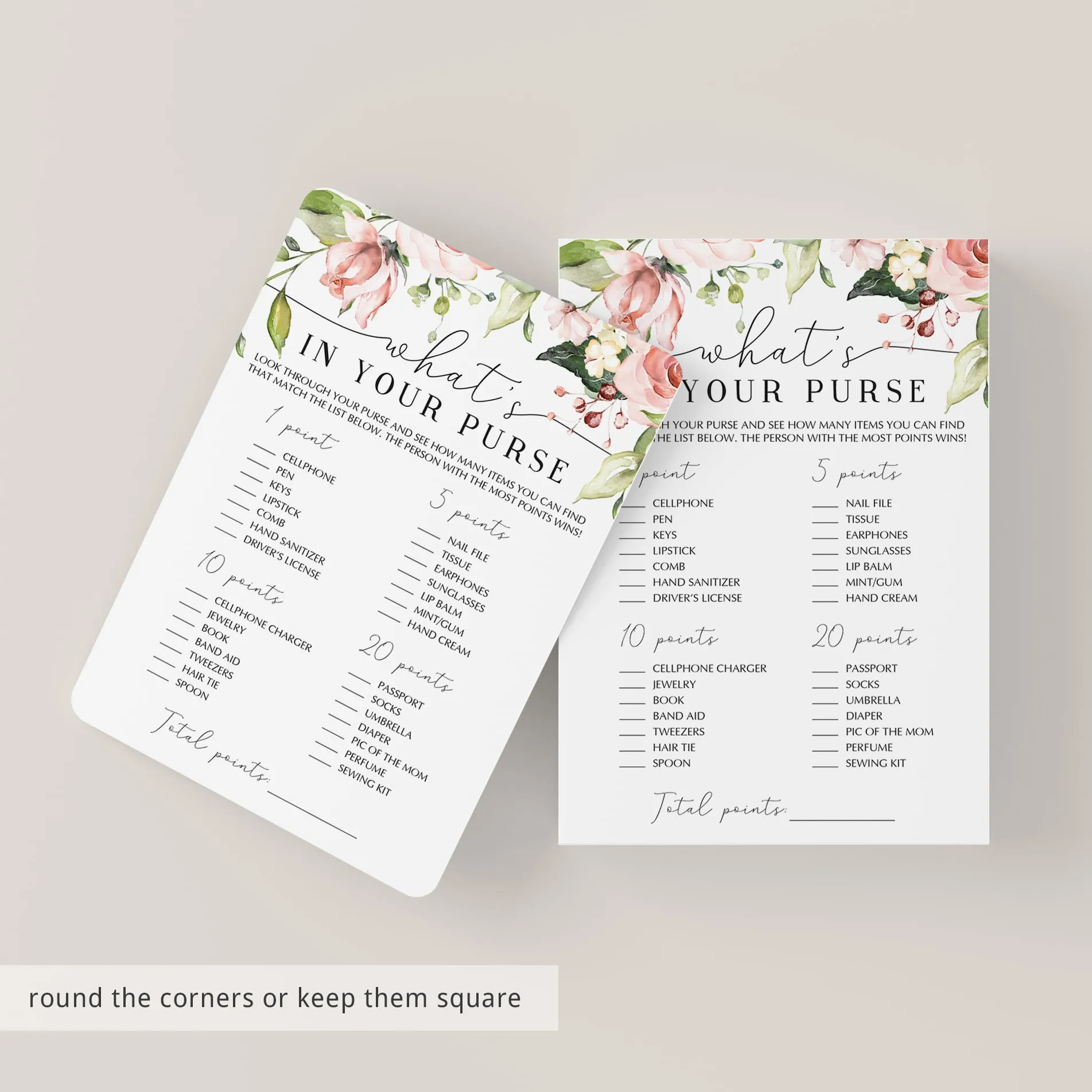 Blush Floral Baby Party Games Package Printable