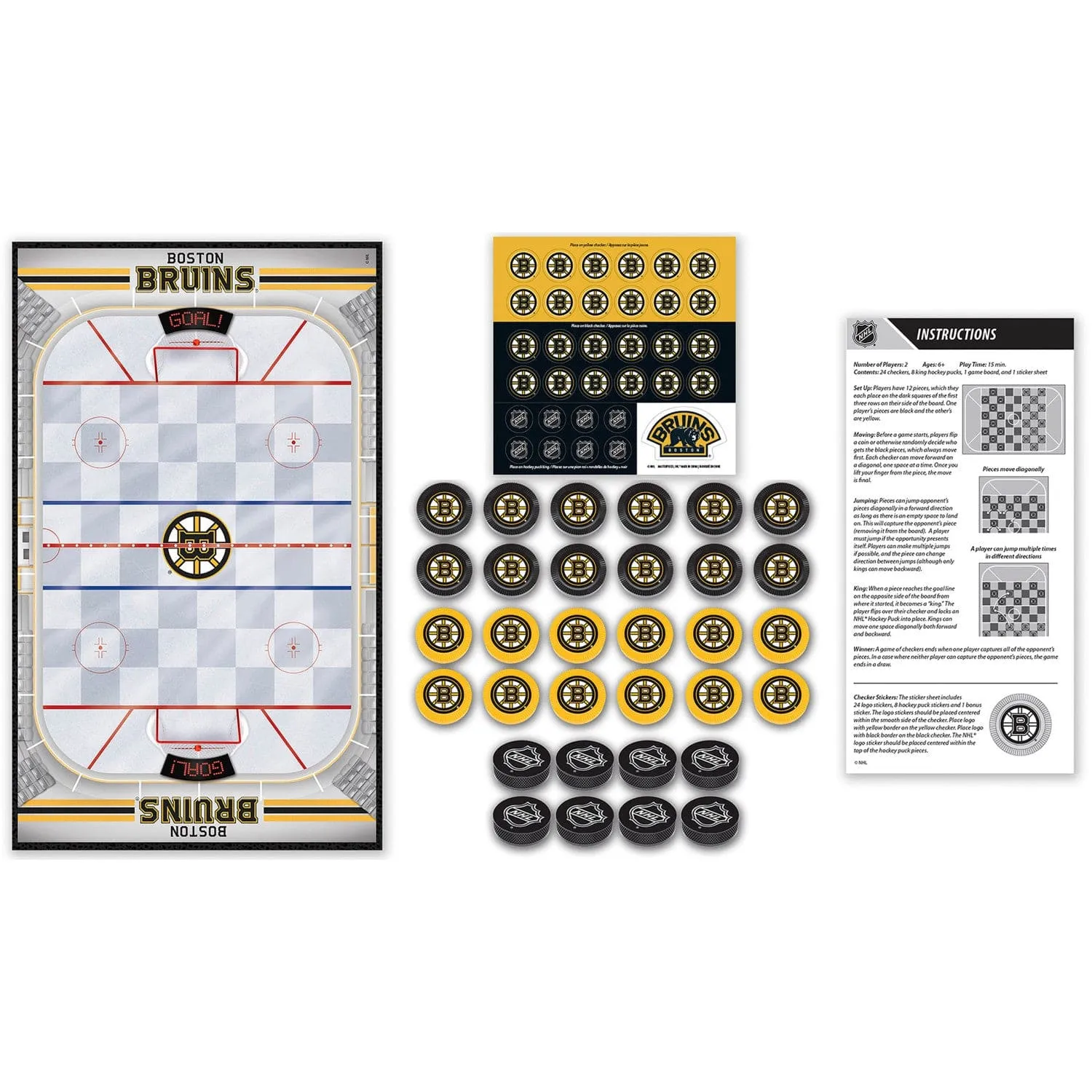 Boston Bruins Checkers Board Game