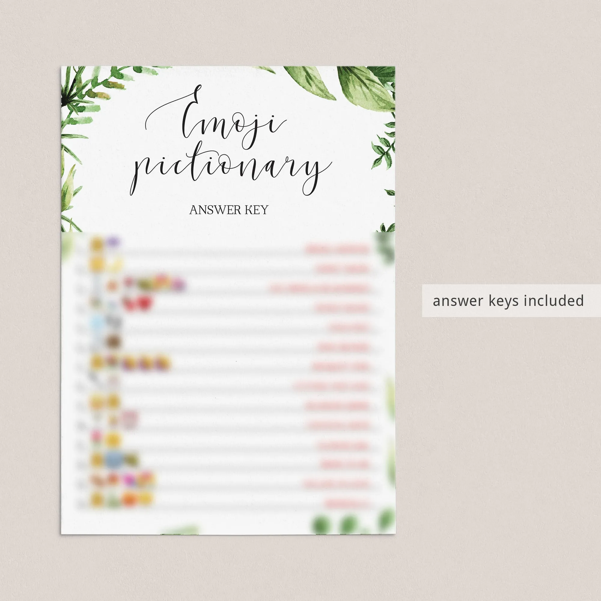 Botanical Bridal Shower Games Printables Bundle