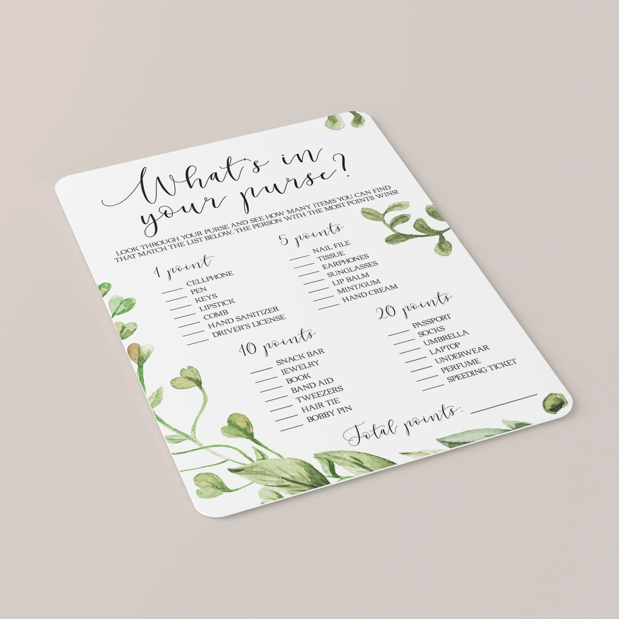 Botanical Bridal Shower Games Printables Bundle