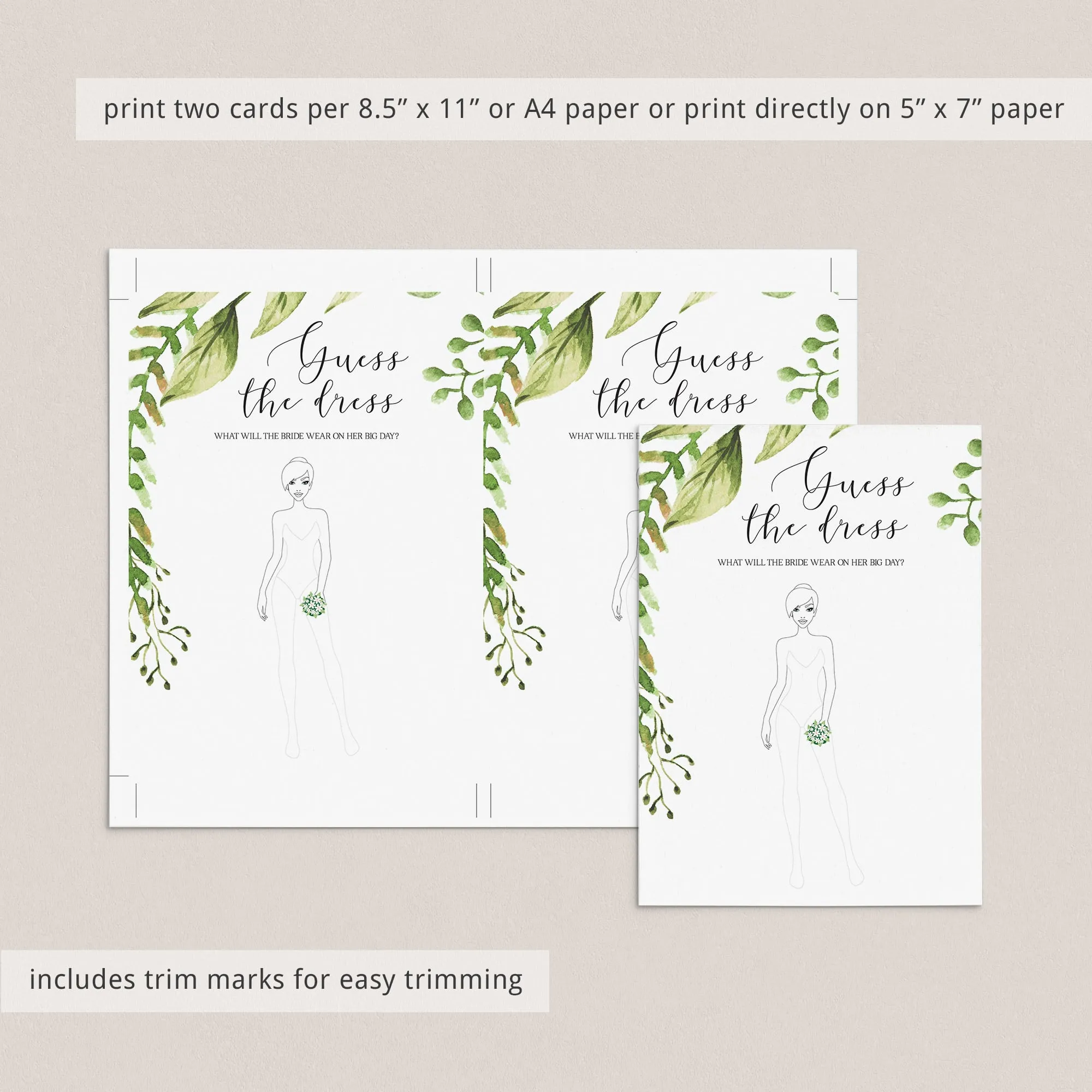 Botanical Bridal Shower Games Printables Bundle