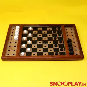 Braille Checkers Wooden Board Game (Hand Painted)