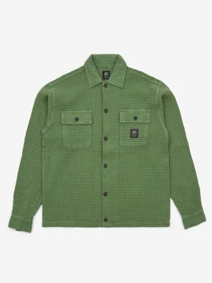 Brain Dead Waffle Snap Front Shirt - Moss