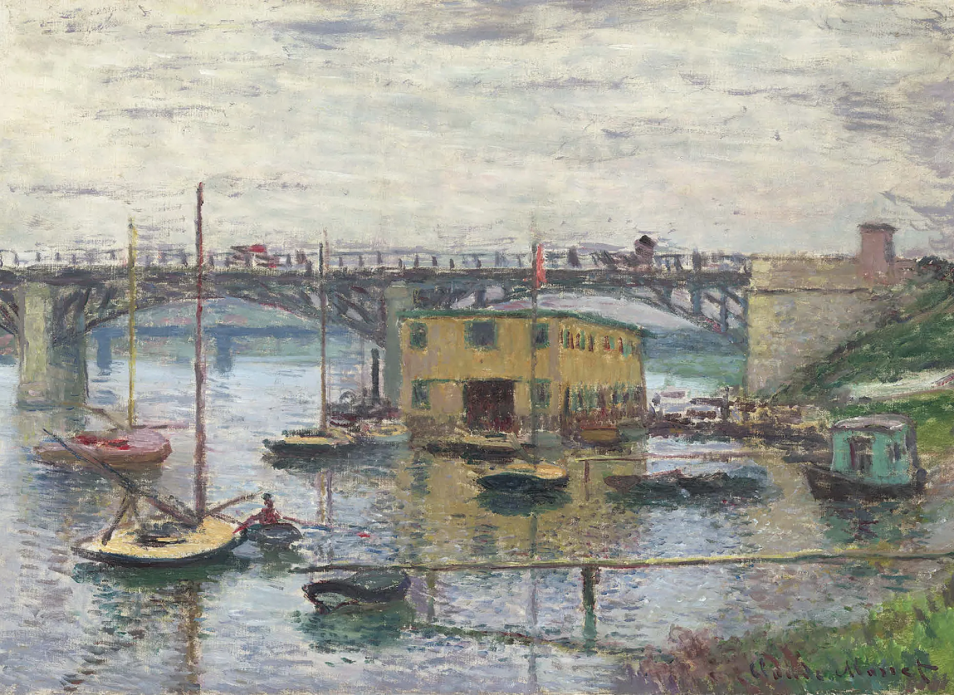 Bridge at Argenteuil on a Gray Day 1876 by Claude Monet