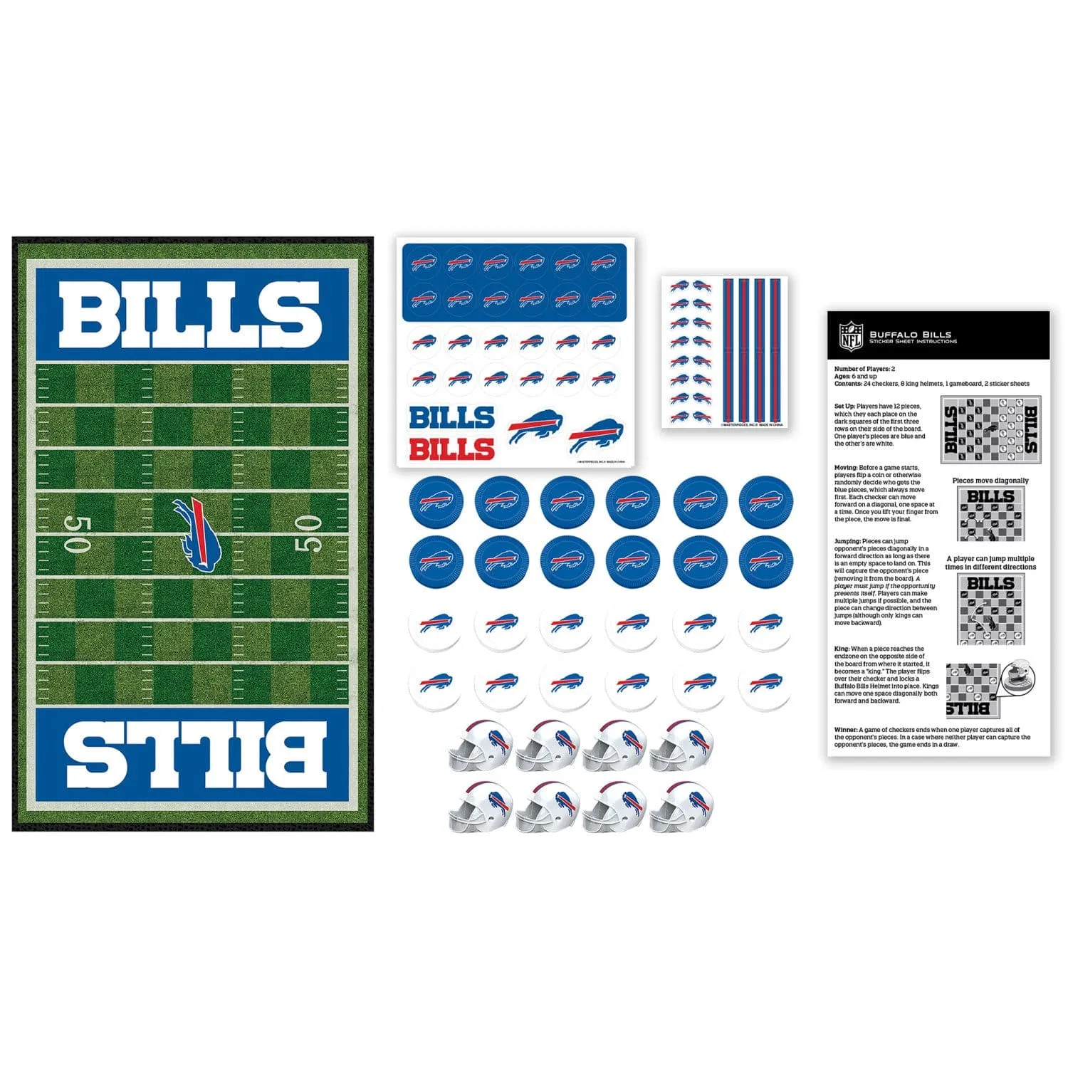 Buffalo Bills Checkers Board Game