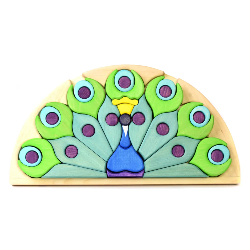 Bumbu Handmade Wooden Peacock Slotting Puzzle