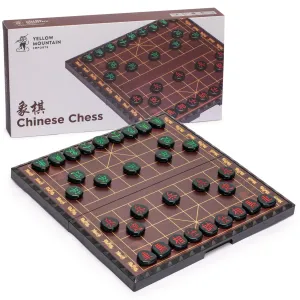 Chinese Chess (Xiangqi) Large Magnetic Travel Board Game Set (14.6") with Black Playing Pieces