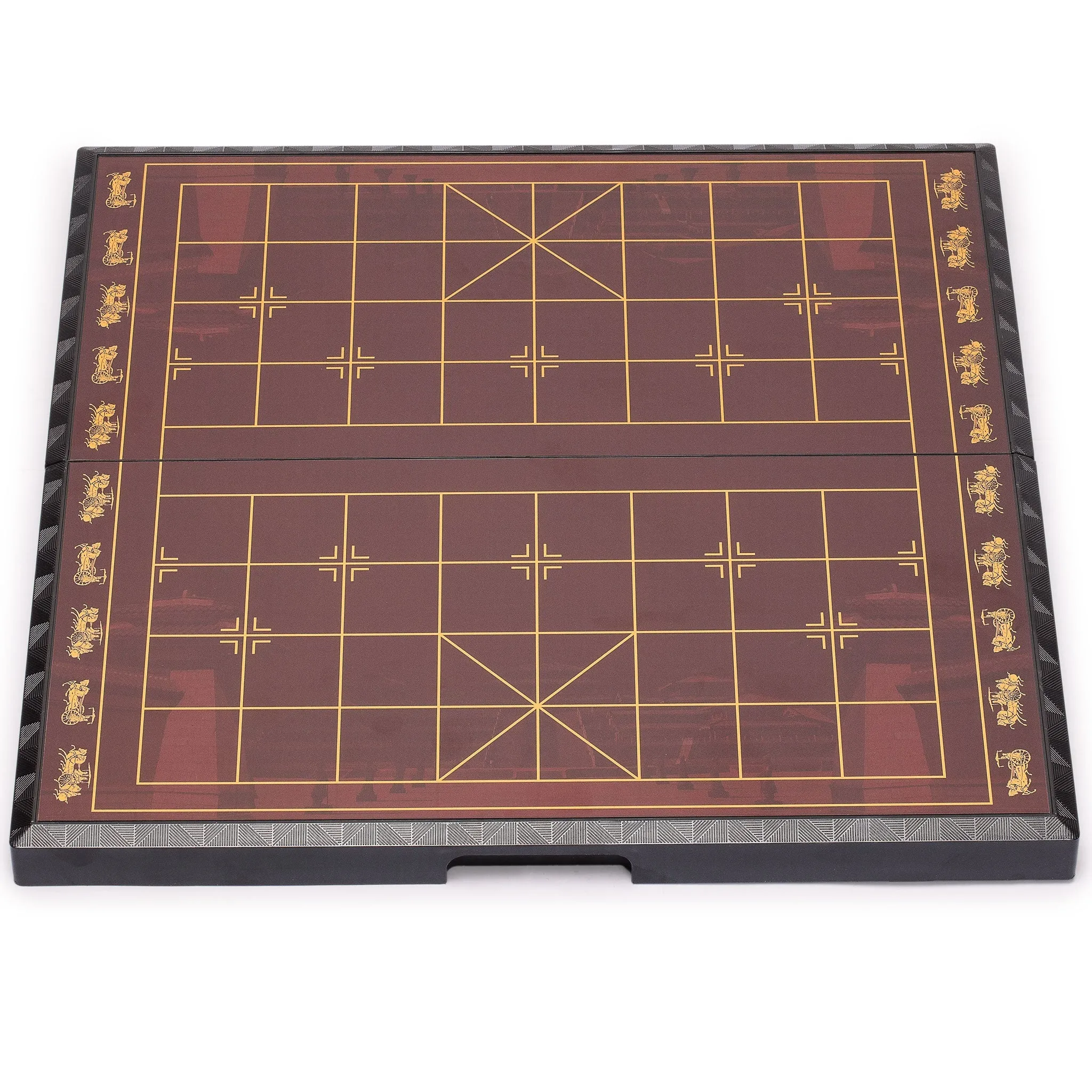 Chinese Chess (Xiangqi) Large Magnetic Travel Board Game Set (14.6") with Black Playing Pieces