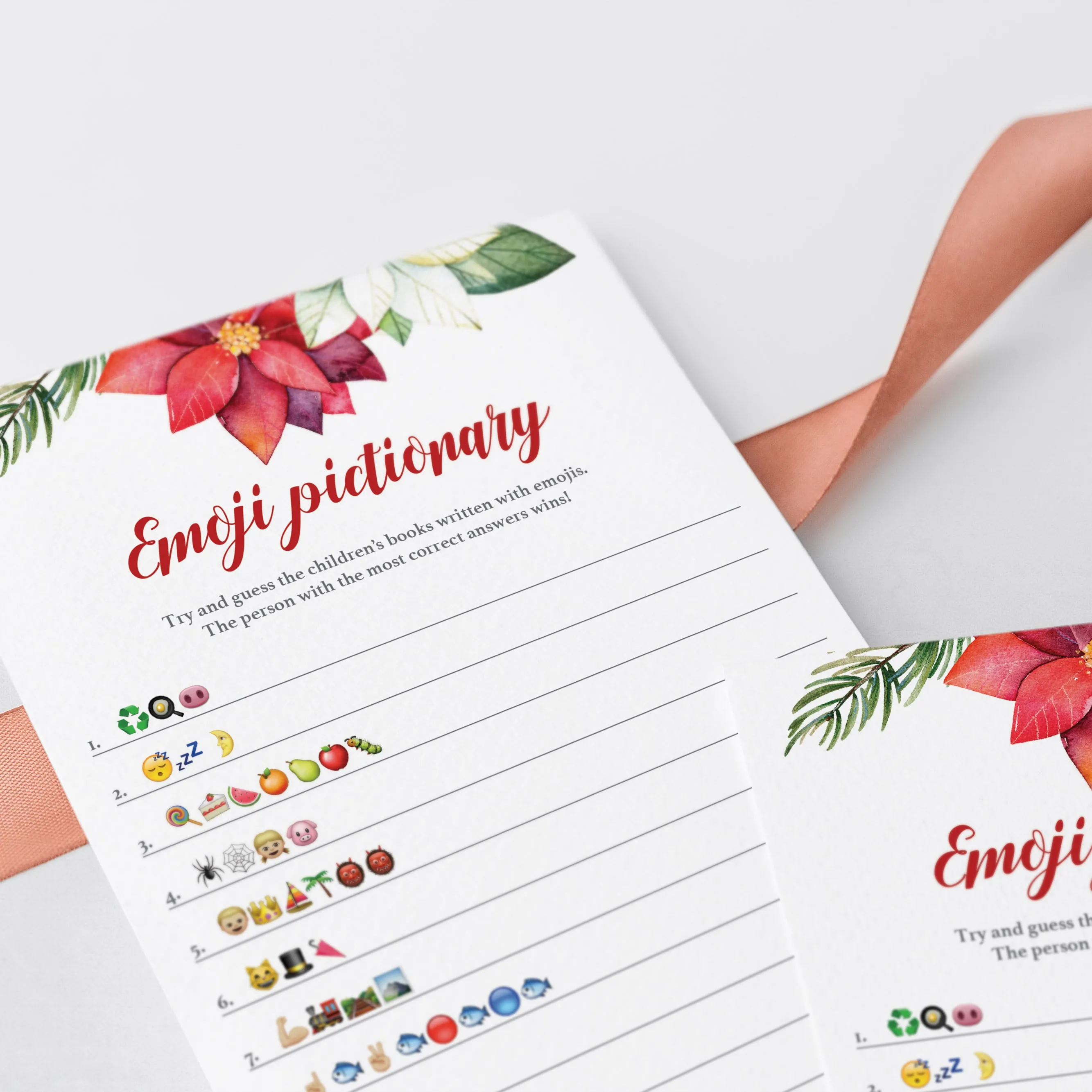 Christmas Baby Shower Emoji Game Printable