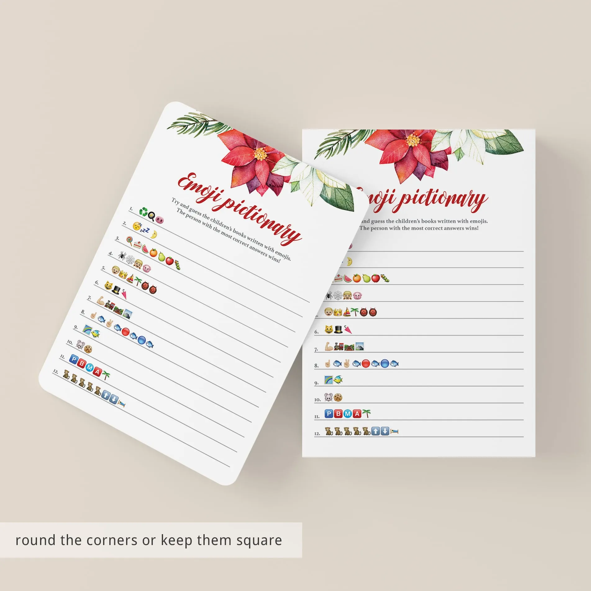 Christmas Baby Shower Emoji Game Printable