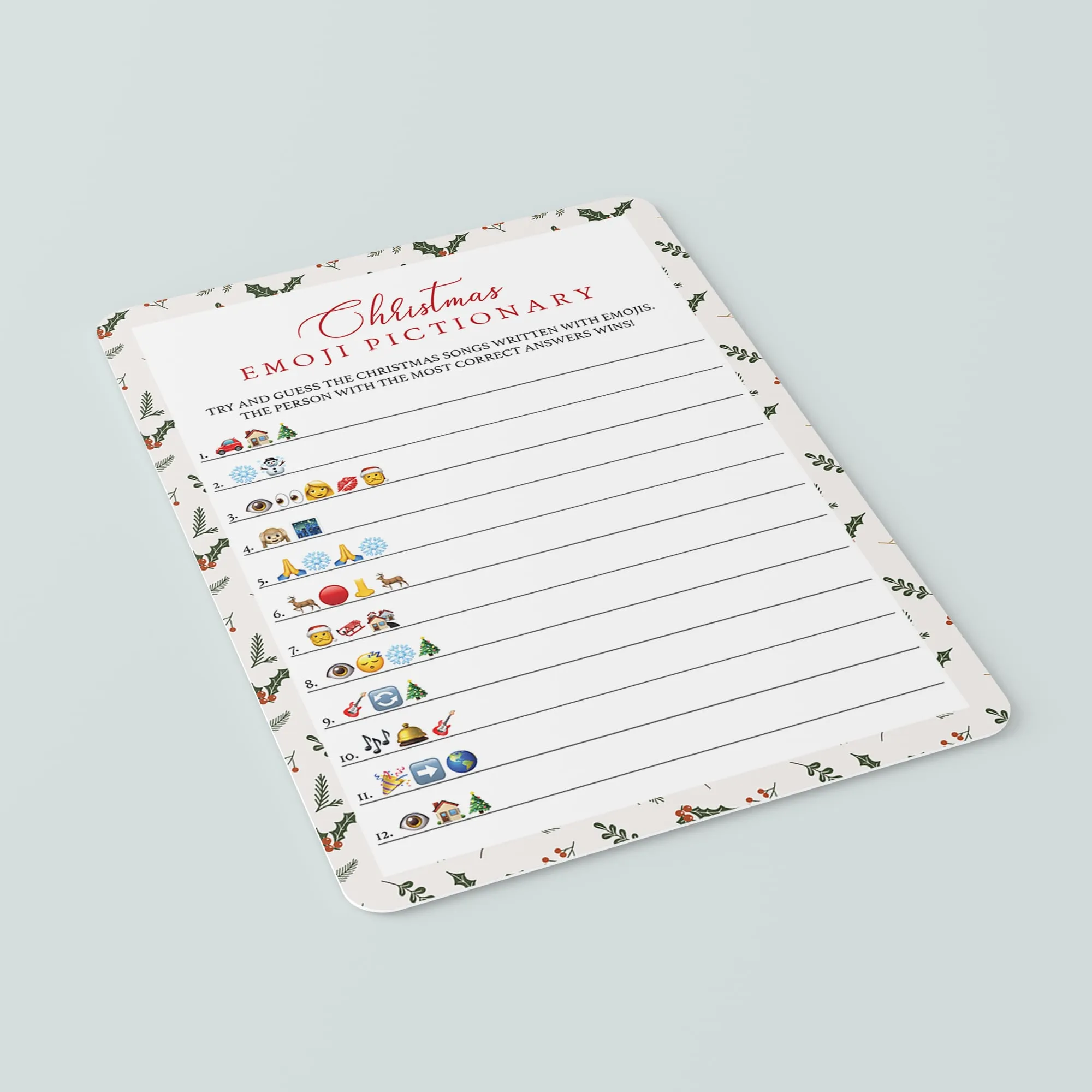 Christmas Emoji Game Digital Files