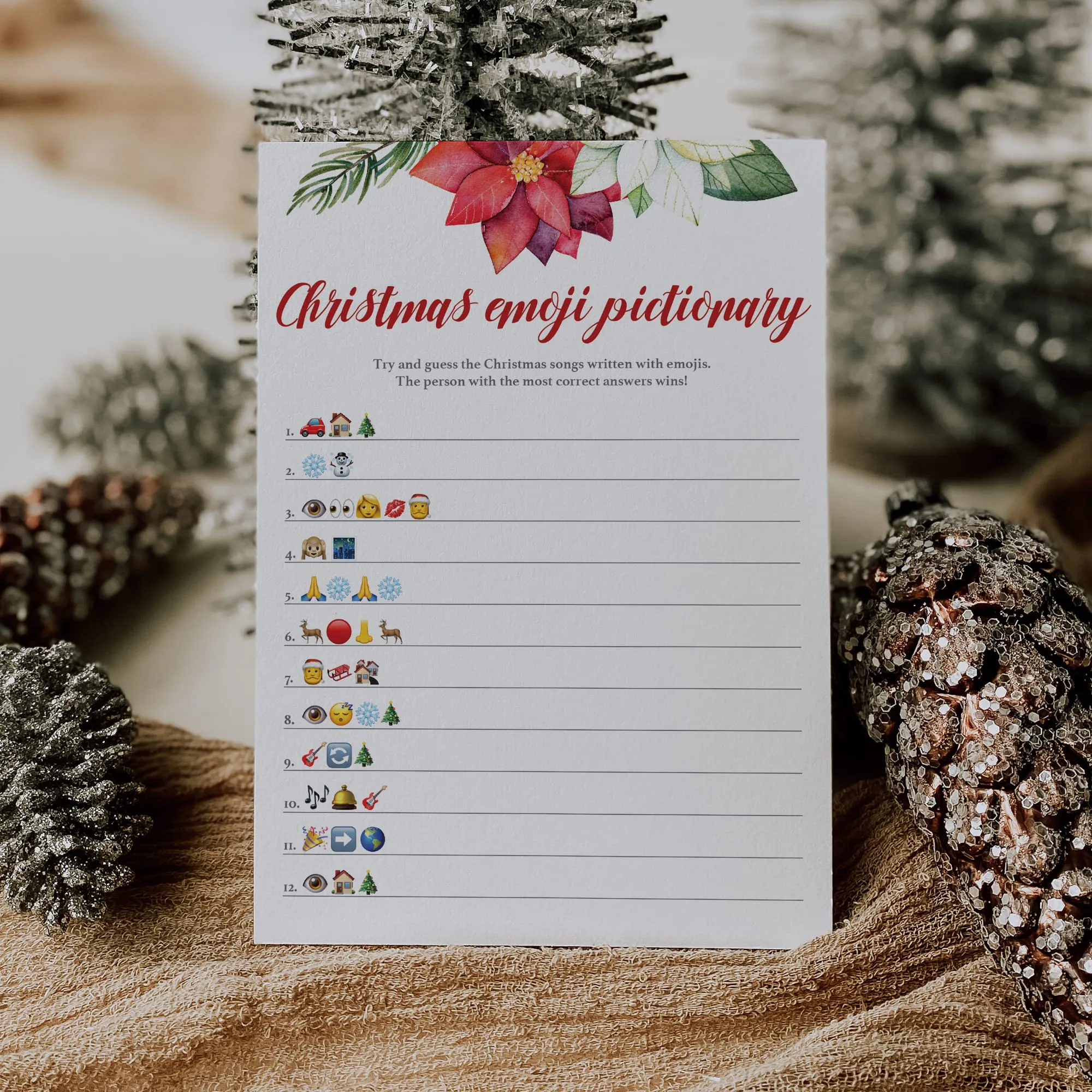 Christmas Emoji Pictionary Printable