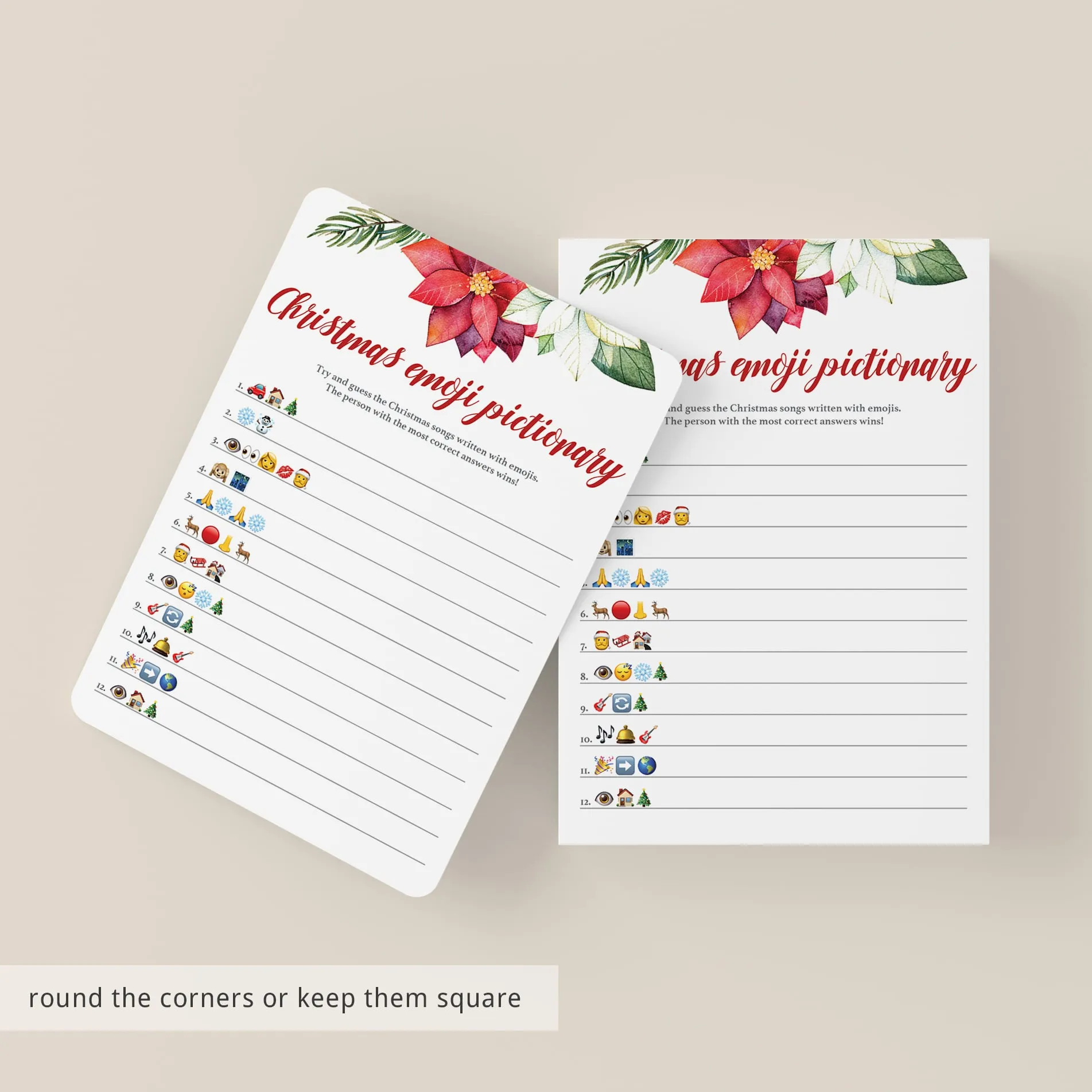 Christmas Emoji Pictionary Printable