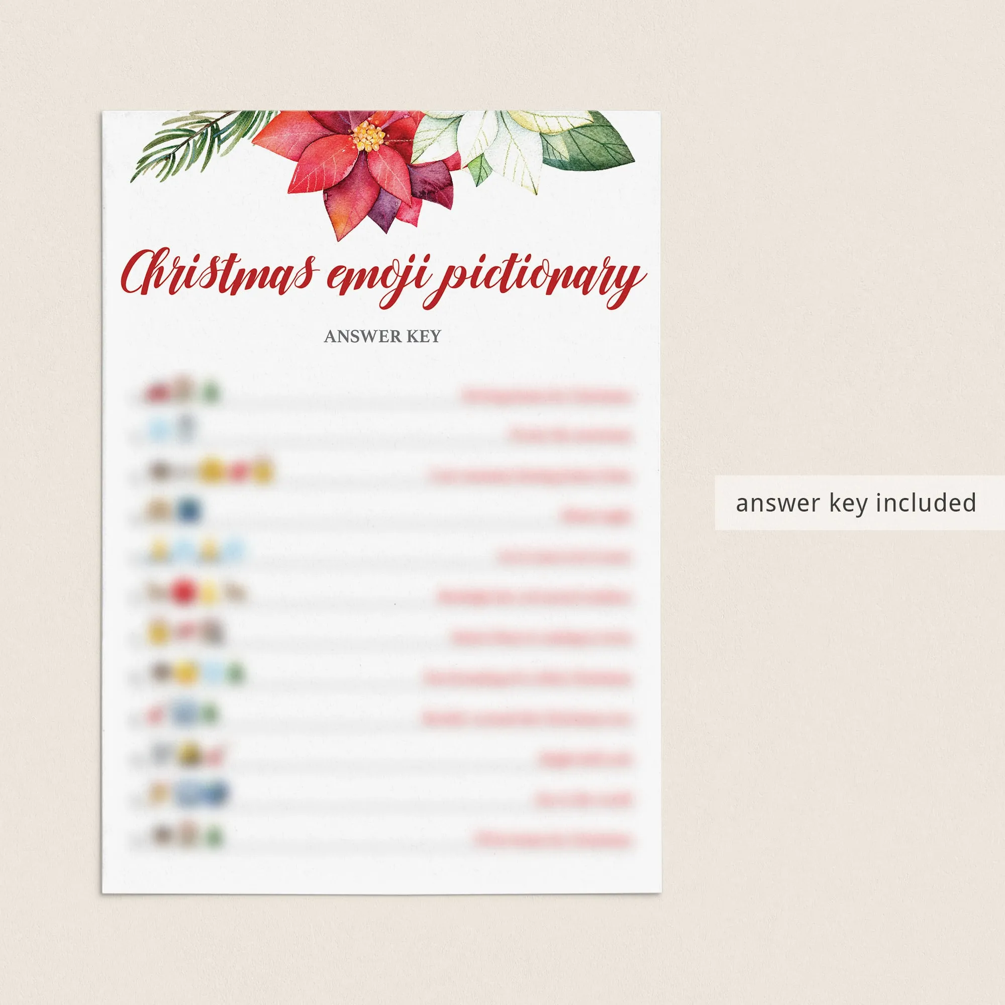 Christmas Emoji Pictionary Printable