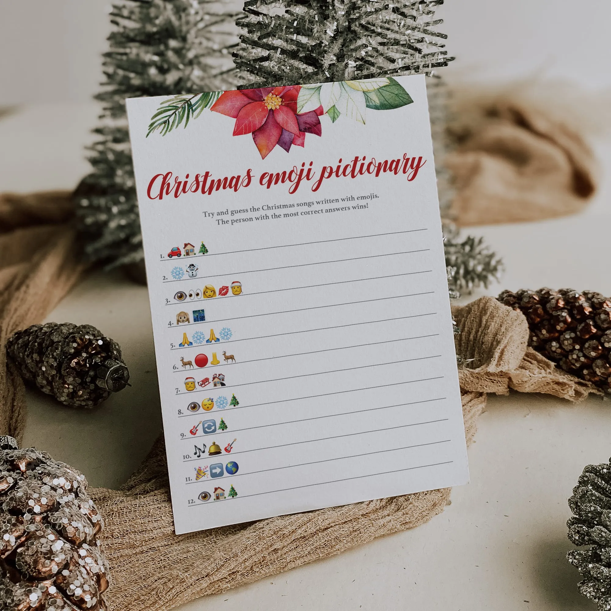 Christmas Emoji Pictionary Printable