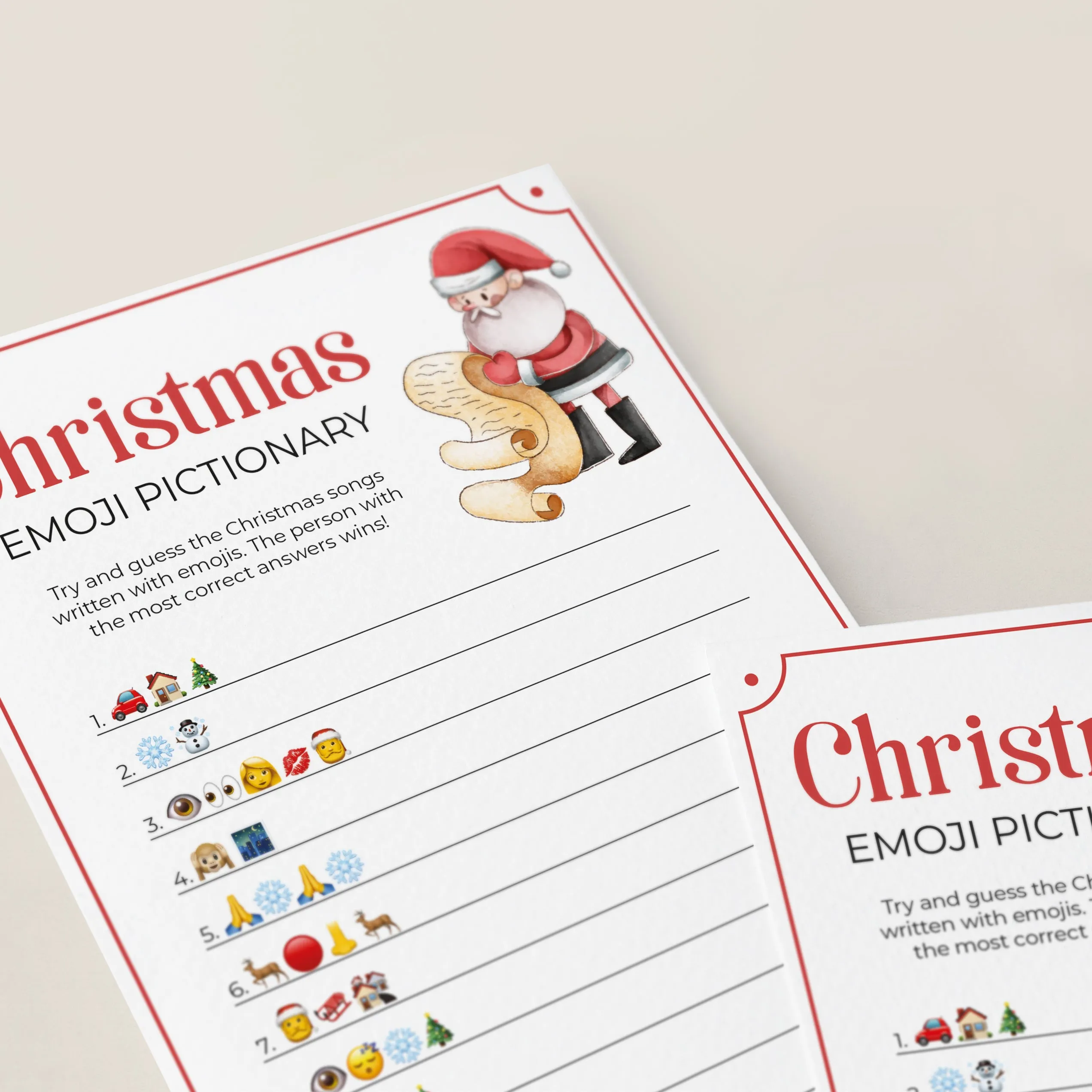 Christmas Emojis Game Printable