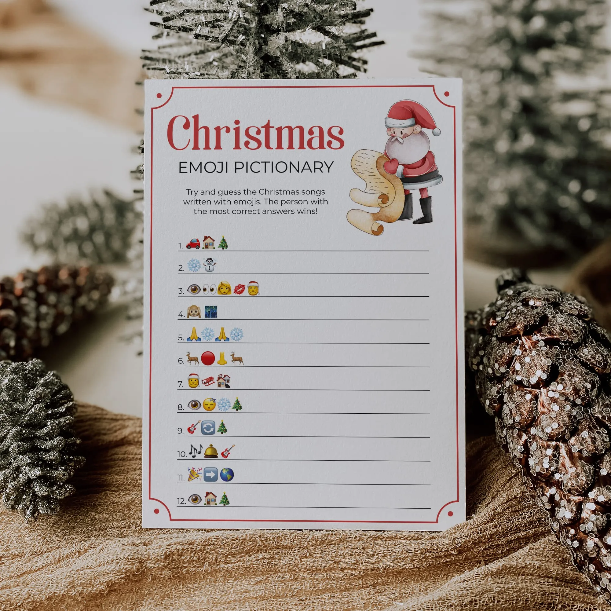 Christmas Emojis Game Printable