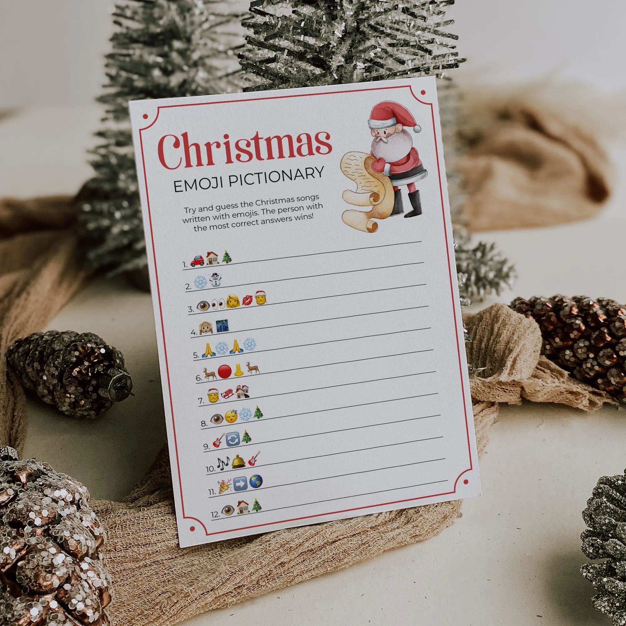 Christmas Emojis Game Printable