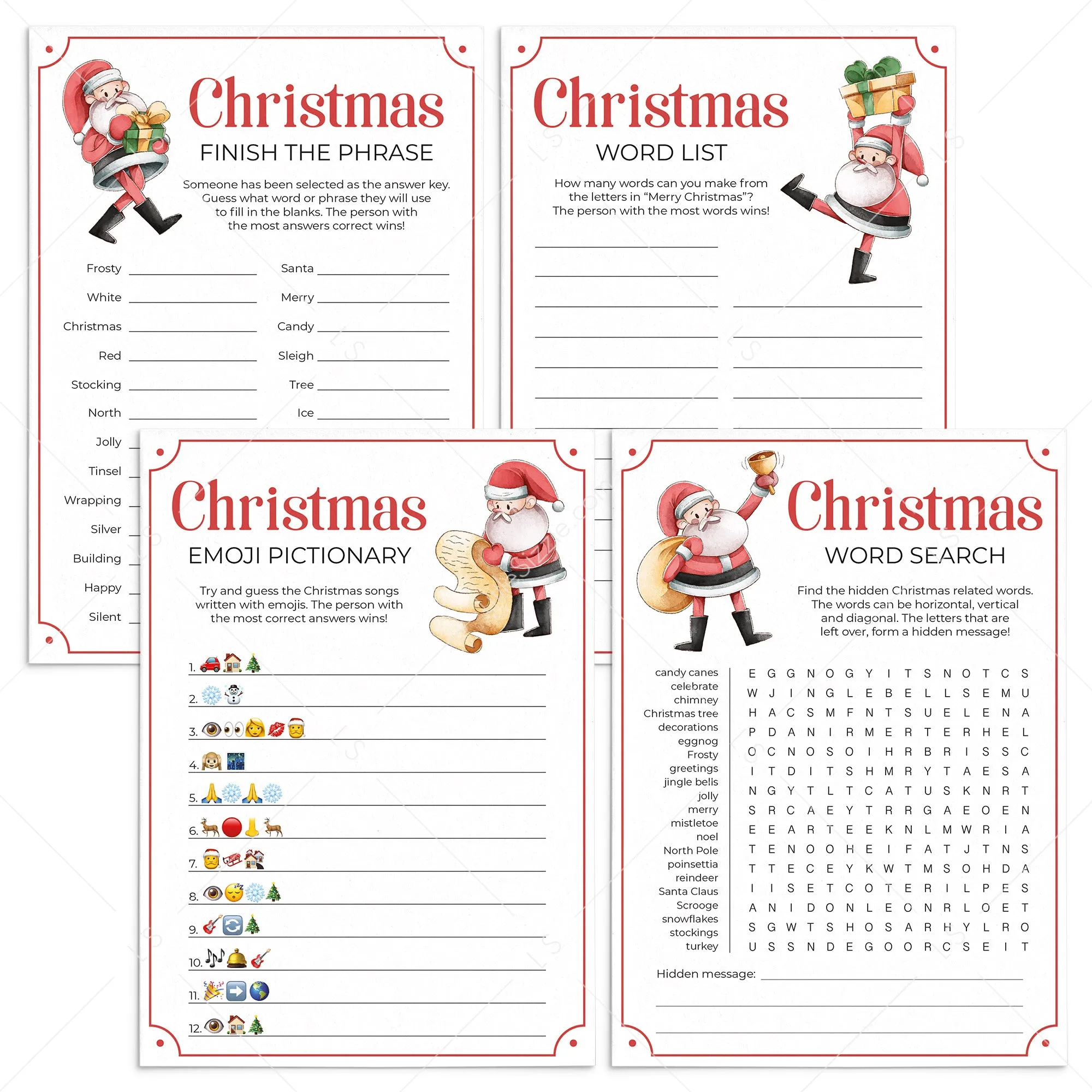 Christmas Games for All Ages To Print At Home