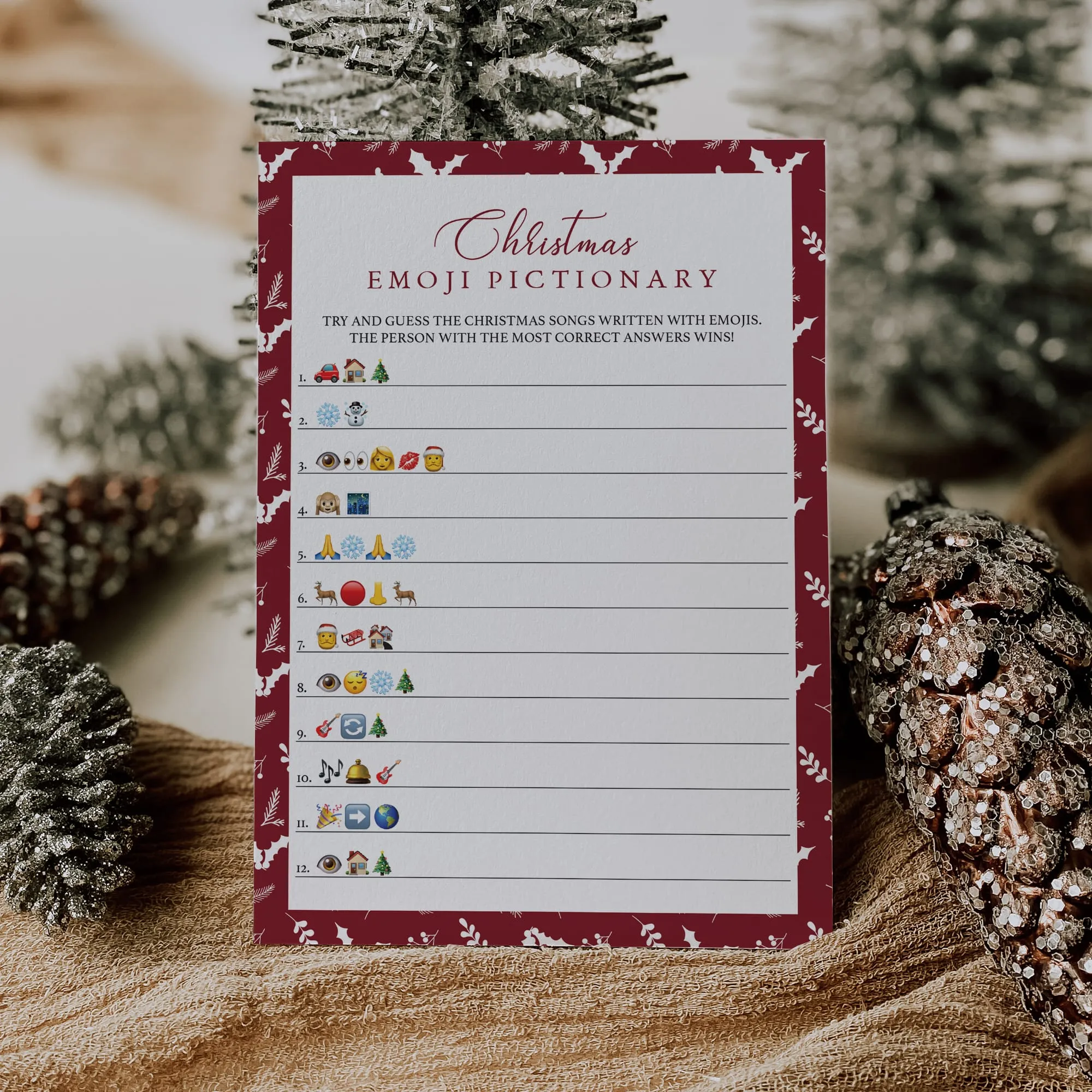 Christmas Song Emoji Game Instant Download