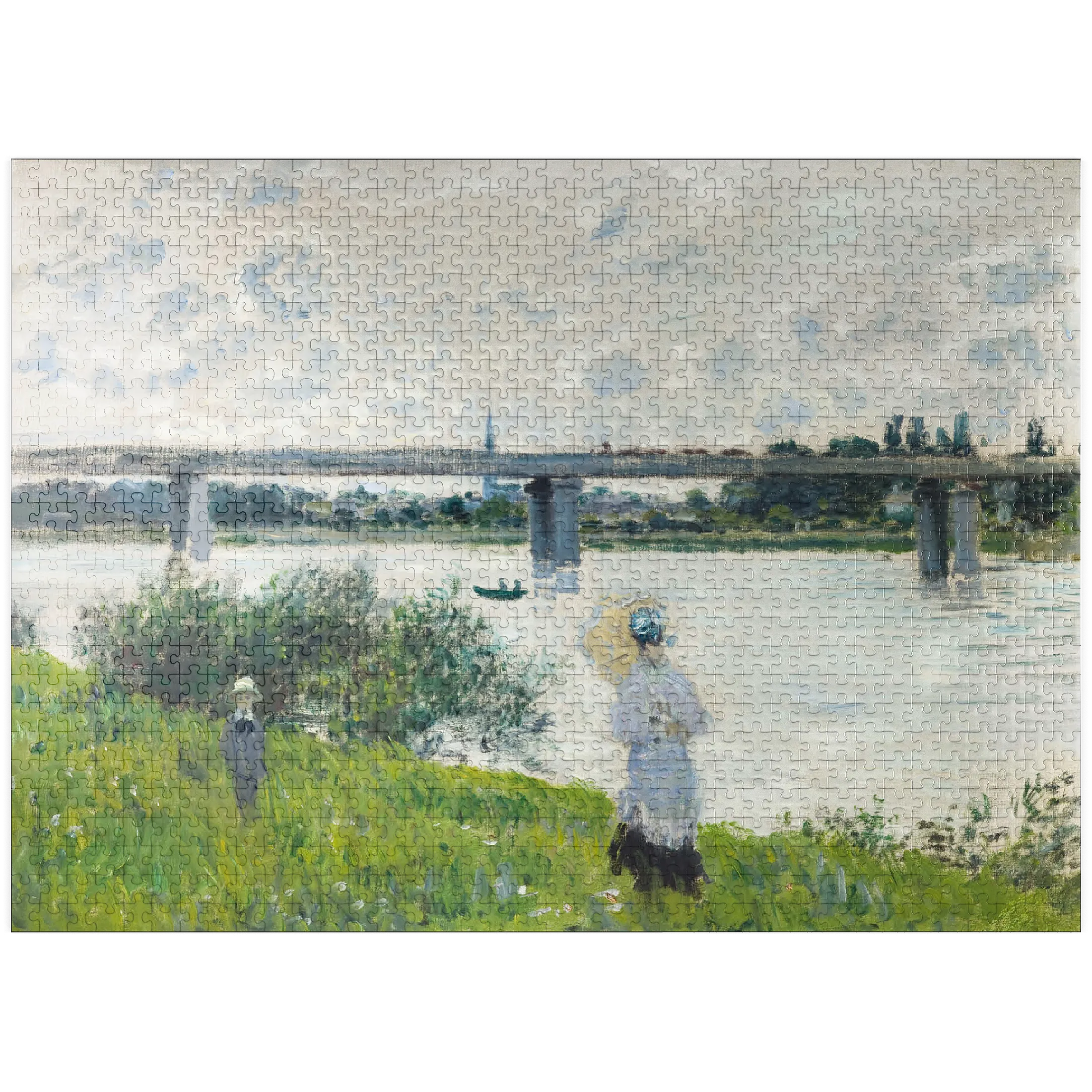 Claude Monets The Promenade with the Railroad Bridge Argenteuil 1874