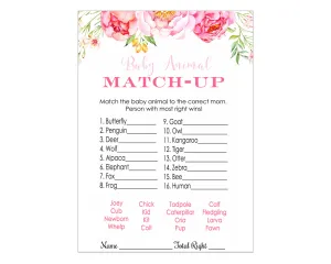 Cottage Floral Baby Shower Game Cards (25 Pack)